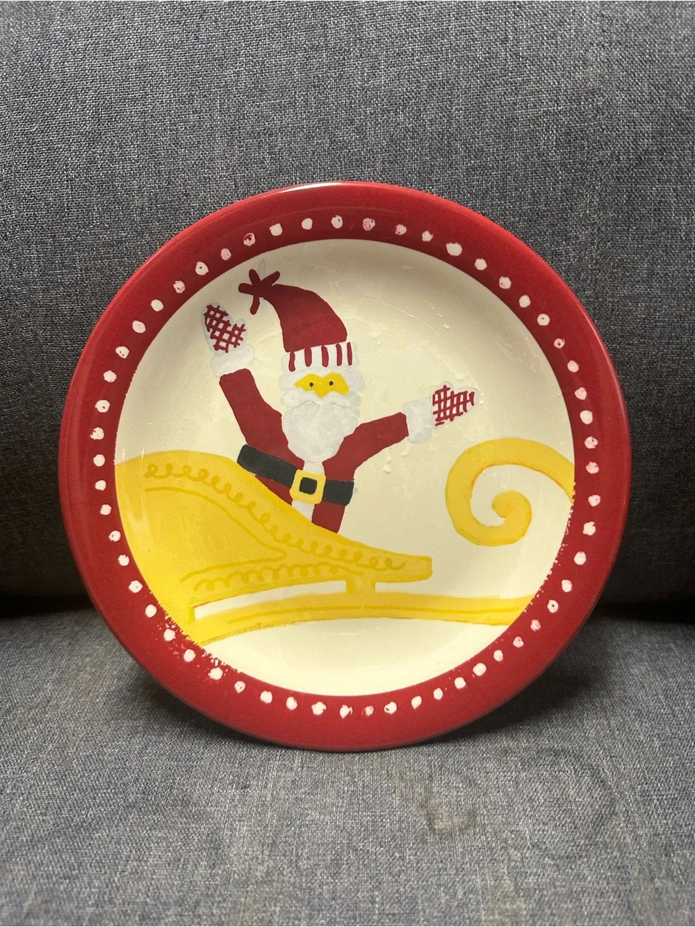 Pottery Barn Kids Festive Reindeer & Santa Christmas Plates